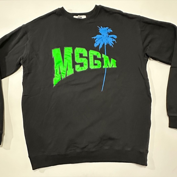 MSGM LOGO WITH PALM TREE PRINT SWEATSHIRT MENS - Picture 2 of 7